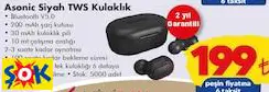 ASONİC SİYAH TWS KULAKLIK ASONİC SİYAH TWS KULAKLIK